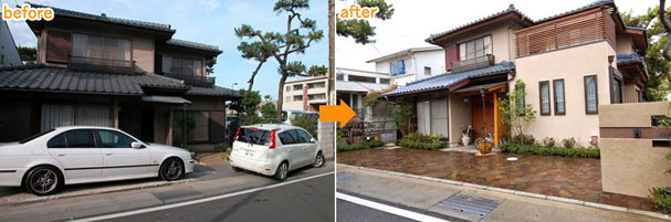 神奈川県 鎌倉市Ｙ様 狭い庭兼駐車場を広く使いやすくリフォーム施工事例～広いお庭・大きな庭をどうにかしたい、広過ぎる庭を持て余している方におすすめのおしゃれな雑草対策・庭リフォーム