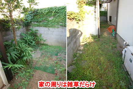 家の周りは雑草だらけ　神奈川県藤沢市Ａ様邸 広い庭、広すぎる庭のおすすめ造園活用方法　石張りで高級感ある上品な庭づくり　管理が楽な庭