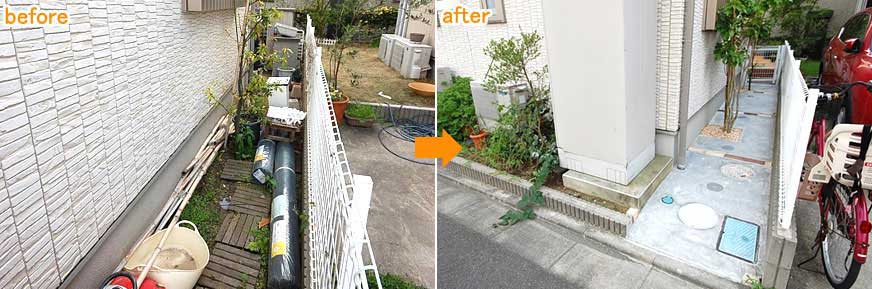 草取りの必要がない、メンテナンスフリーのお庭が完成しました～神奈川県藤沢市Ｔ様事例　芝生の庭を後悔、芝生をやめたい。ウッドデッキで芝生の庭をリフォーム